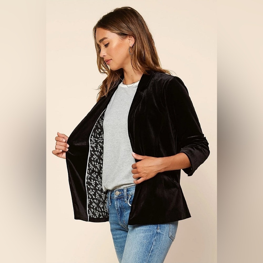 Velvet Black Blazer Jacket